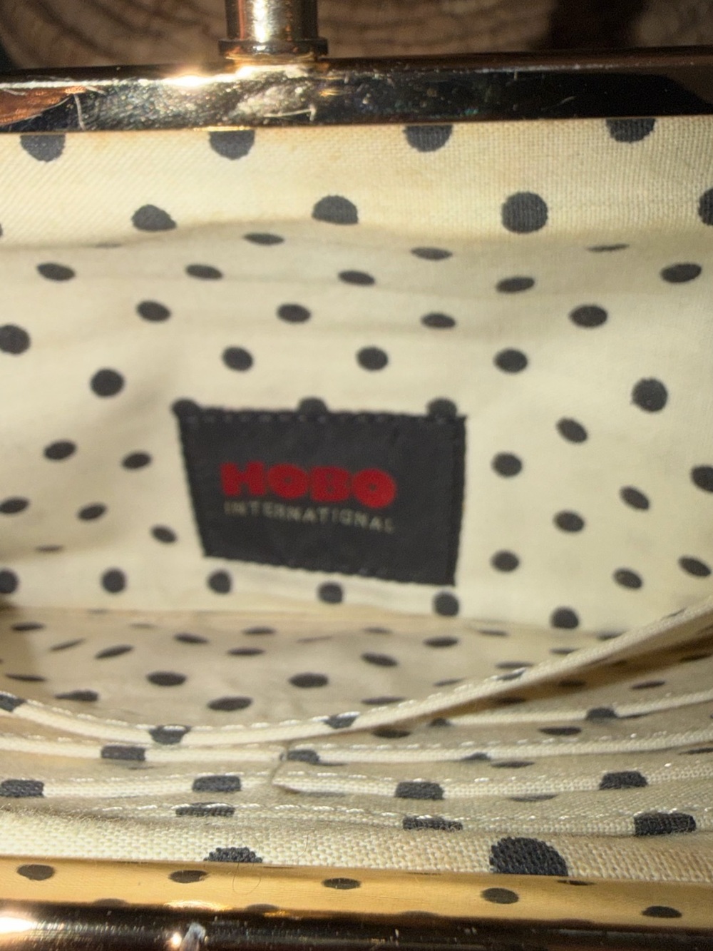 HOBO double wallet black with polka dots black and white lining. - Picture 7 of 7